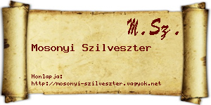 Mosonyi Szilveszter névjegykártya