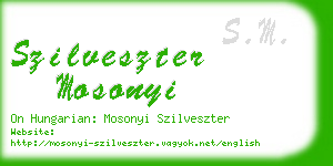 szilveszter mosonyi business card